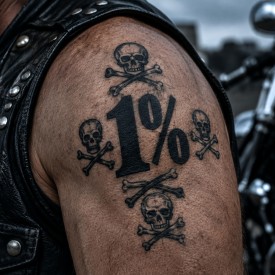 Байкерская тату 1%